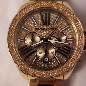 Michael Kors Wren Pave Gold Crystal Watch